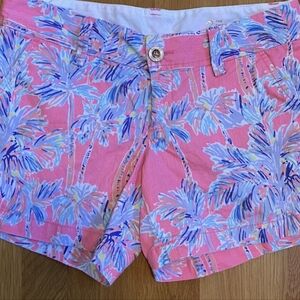 Lilly Pulitzer pink and blue palm tree the callahan shorts size 2 Item